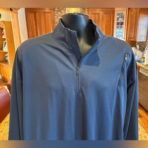 Scottevest Dark Blue men’s Quarter-Zip pullover. Sharp zippers w/logo.